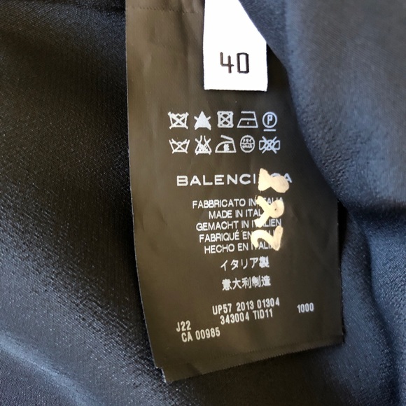 BALENCIAGA Skirt New With faux Leather trim Size 40 US 6 Fully Lined - Picture 12 of 16